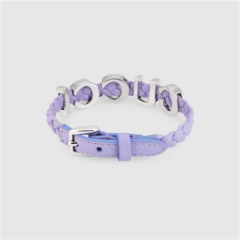 gucci bracciale pelle|Bracciale in pelle GUCCI in pelle viola .